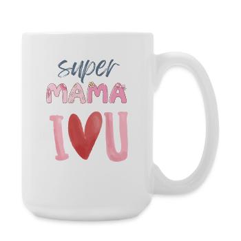 Super Mama - Heart Design - Grande tasse 440 ml - blanc - Droite