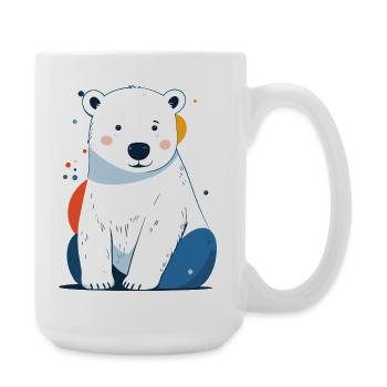 Polar Bär Eisbär Kind Baby Junges Kuschel Pastell - Große Tasse 440 ml - Weiß - Rechts