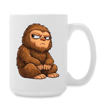 Funny Bigfoot Sasquatch Monster Cartoon Humor - Large Mug 440 ml - white - Right