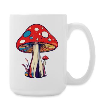 Colorful Flies Mushroom Psychedelic Pattern Mushrooms - Large Mug 440 ml - white - Right