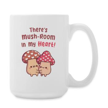 Cute Hugging Mushrooms Mush-room In My Heart - Large Mug 440 ml - white - Right