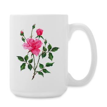 Blumen - Große Tasse 440 ml - Weiß - Rechts