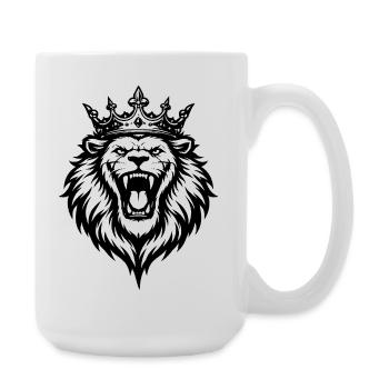 Brüllender Löwe mit Krone  - Große Tasse 440 ml - Weiß - Rechts