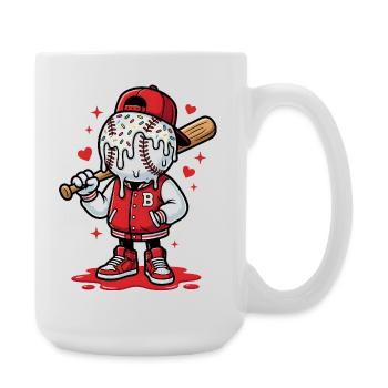 Dessin animé du joueur de baseball doux - Grande tasse 440 ml - blanc - Droite
