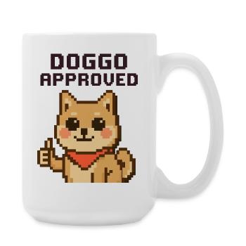 Doggo Approved – Pixel-Shiba mit Bandana - Große Tasse 440 ml - Weiß - Rechts