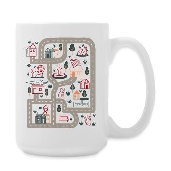 Sentier Carte Village Coloré Monde - Grande tasse 440 ml - blanc - Droite