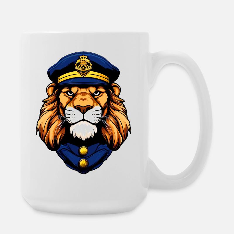 Polizei Löwe - Große Tasse 440 ml - Weiß