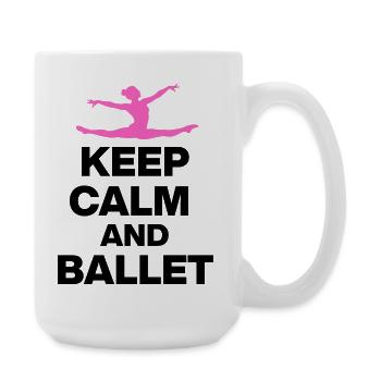 KEEP CALM AND BALLET, GRACE & POWER! BALLET FAN🩰 - Large Mug 440 ml - white - Right