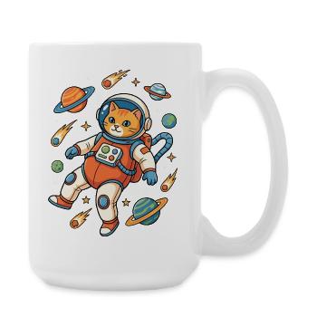 Cosmic Cat in Orbit - Große Tasse 440 ml - Weiß - Rechts