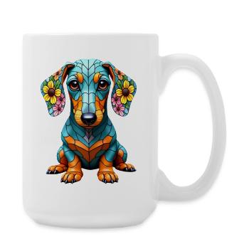 Dackel Dachshund Tekel - Große Tasse 440 ml - Weiß - Rechts