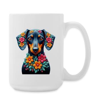Dackel Dachshund Tekel - Große Tasse 440 ml - Weiß - Rechts