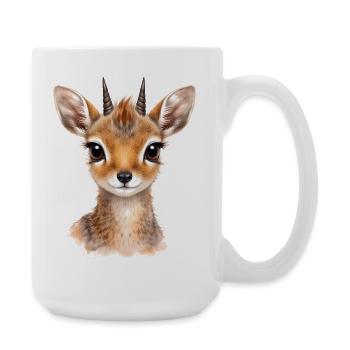Gentle gaze – dwarf antelope Dikdik - Large Mug 440 ml - white - Right