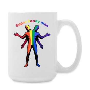 Super-Handwerker-Regenbogen - Große Tasse 440 ml - Weiß - Rechts