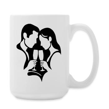 Dunkle Silhouetten mit Wein - Große Tasse 440 ml - Weiß - Rechts