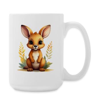 Cute little kangaroo - Large Mug 440 ml - white - Right