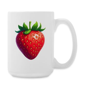 Erdbeere - Große Tasse 440 ml - Weiß - Rechts