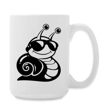 Un escargot cool avec des lunettes de soleil - Grande tasse 440 ml - blanc - Droite