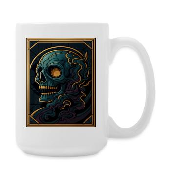 Framed skull with flowing shapes - Large Mug 440 ml - white - Right