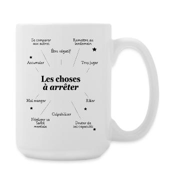 CITATION. HUMOUR. RESOLUTION. NOËL. ANNEE - Grande tasse 440 ml - blanc - Droite