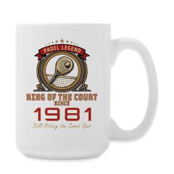 Padel Legende 1981, Geburtstags Shirt, Hoodie, Mug - Große Tasse 440 ml - Weiß - Rechts