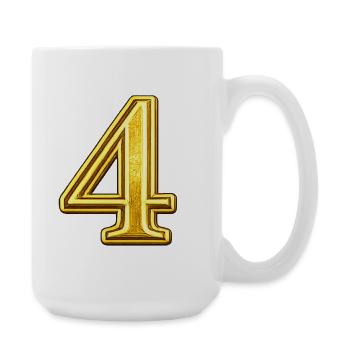 Goldene Vier Ziffer – Luxus Typografie - Große Tasse 440 ml - Weiß - Rechts