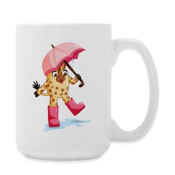 Lina la girafe sous la pluie - Grande tasse 440 ml - blanc - Droite