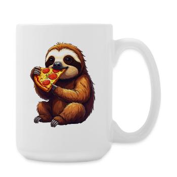 Paresseux avec pizza - Grande tasse 440 ml - blanc - Droite