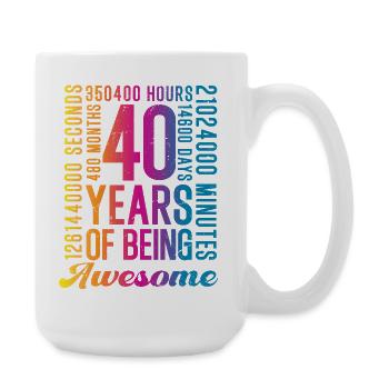 40 years 40th birthday - Large Mug 440 ml - white - Right