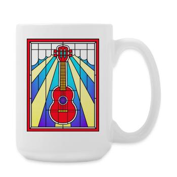 Buntglas-Akustikgitarre - Große Tasse 440 ml - Weiß - Rechts