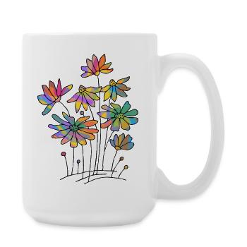 Fleur - Grande tasse 440 ml - blanc - Droite