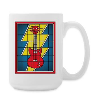 Stained Glass Electric Guitar - Large Mug 440 ml - white - Right