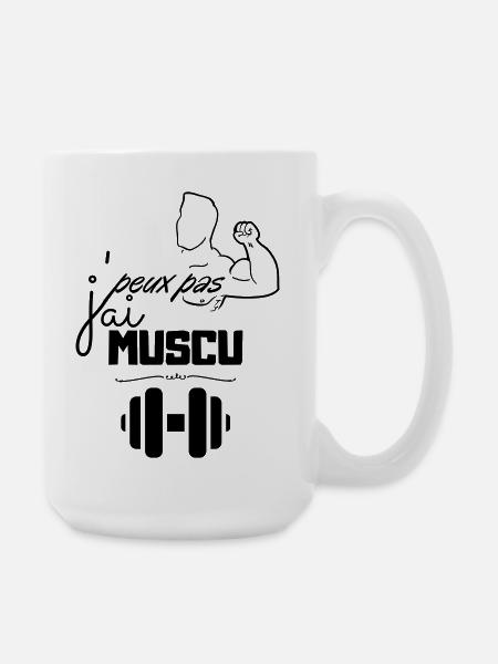 Musculation Vintage Minimal - Grande tasse 440 ml - blanc