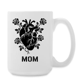 Anatomical Heart Roses Mom - Large Mug 440 ml - white - Right