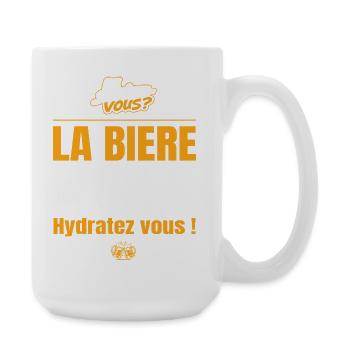 La bière est composée à 90% d'eau, hydratez vous ! - Grande tasse 440 ml - blanc - Droite