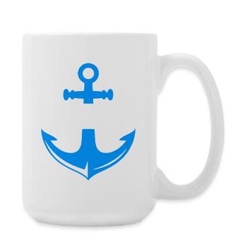 Anchor Crew Nautical Logo - Large Mug 440 ml - white - Right