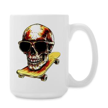 Skull Skateboarder - Large Mug 440 ml - white - Right