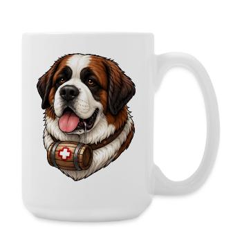 Cadeau de la chemise Saint-Bernard pour les amateurs de chiens - Grande tasse 440 ml - blanc - Droite