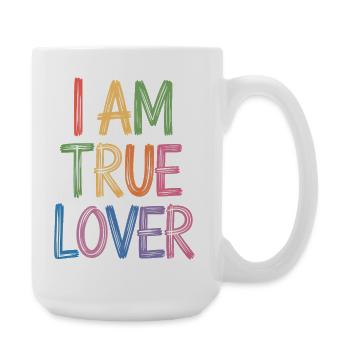 Je suis un vrai amoureux Écriture colorée Imprimé - Grande tasse 440 ml - blanc - Droite