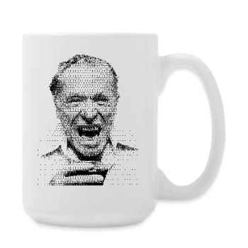 Charles Bukowski raster portrait - Large Mug 440 ml - white - Right