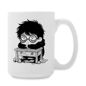 Étudiant Burnout Bureau Regard Vide - Grande tasse 440 ml - blanc - Droite