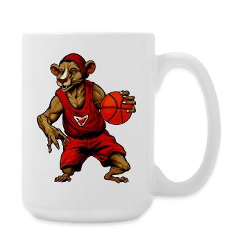 Basketball Ratte - Große Tasse 440 ml - Weiß - Rechts