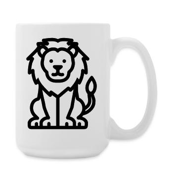 Löwe - Große Tasse 440 ml - Weiß - Rechts