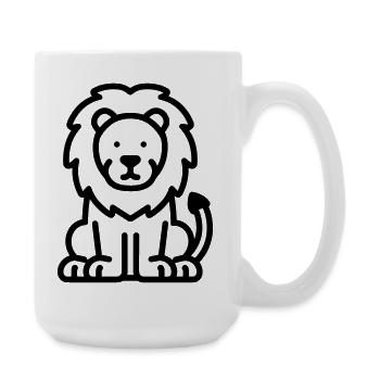 Löwe - Große Tasse 440 ml - Weiß - Rechts