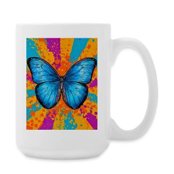 papillon - Grande tasse 440 ml - blanc - Droite