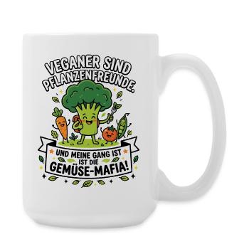 Veganer Gemüse Mafia Humor Spruch - Große Tasse 440 ml - Weiß - Rechts