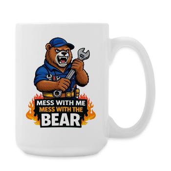 Mécanique de l’ours : Joue avec moi Ours - Grande tasse 440 ml - blanc - Droite