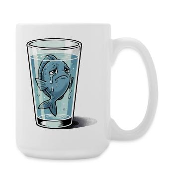 Fish Sea Animal Animal Glass Symbol Water Sad - Large Mug 440 ml - white - Right