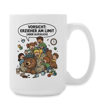 Erzieher Am Limit Glücklich - Große Tasse 440 ml - Weiß - Rechts
