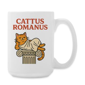 Cattus Romani – Funny Cat Toga Romans T-Shirt - Large Mug 440 ml - white - Right