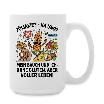 Glutenfrei Ernährung lustig Weizen nein - Große Tasse 440 ml - Weiß - Rechts